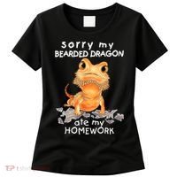 Funny Bearded Dragon Cute Lizard Beardie Ate My Homework Gift Women's T-Shirt thumb 0
