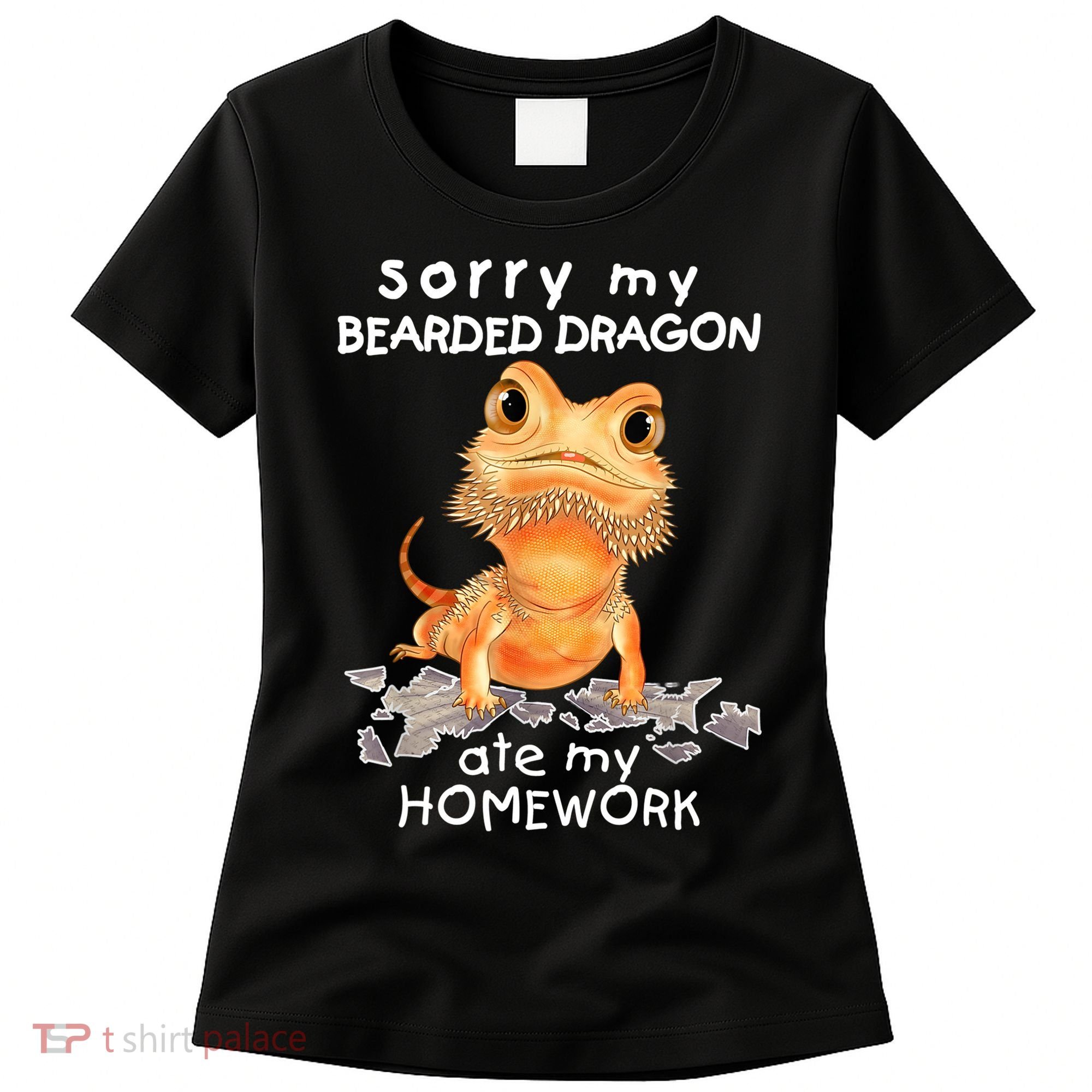 Funny Bearded Dragon Cute Lizard Beardie Ate My Homework Gift Women's T-Shirt