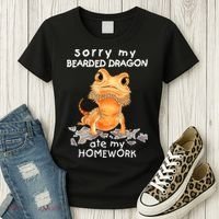 Funny Bearded Dragon Cute Lizard Beardie Ate My Homework Gift Women's T-Shirt thumb 3