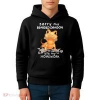 Funny Bearded Dragon Cute Lizard Beardie Ate My Homework Gift Kids Hoodie thumb 4