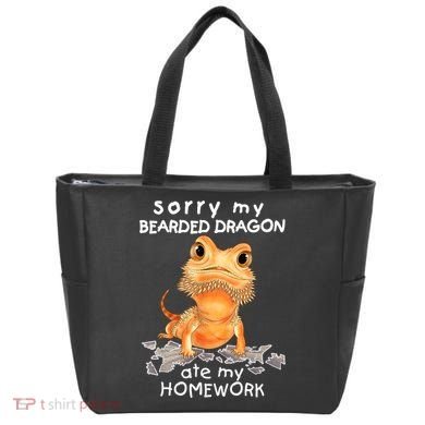 Funny Bearded Dragon Cute Lizard Beardie Ate My Homework Gift Tote Bag
