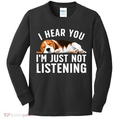 Funny Beagle Design Dad Mom Beagle Dog Lovers Kids Long Sleeve Shirt