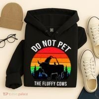 Funny Bison Do Not Pet The Fluffy Cows Hoodie thumb 4