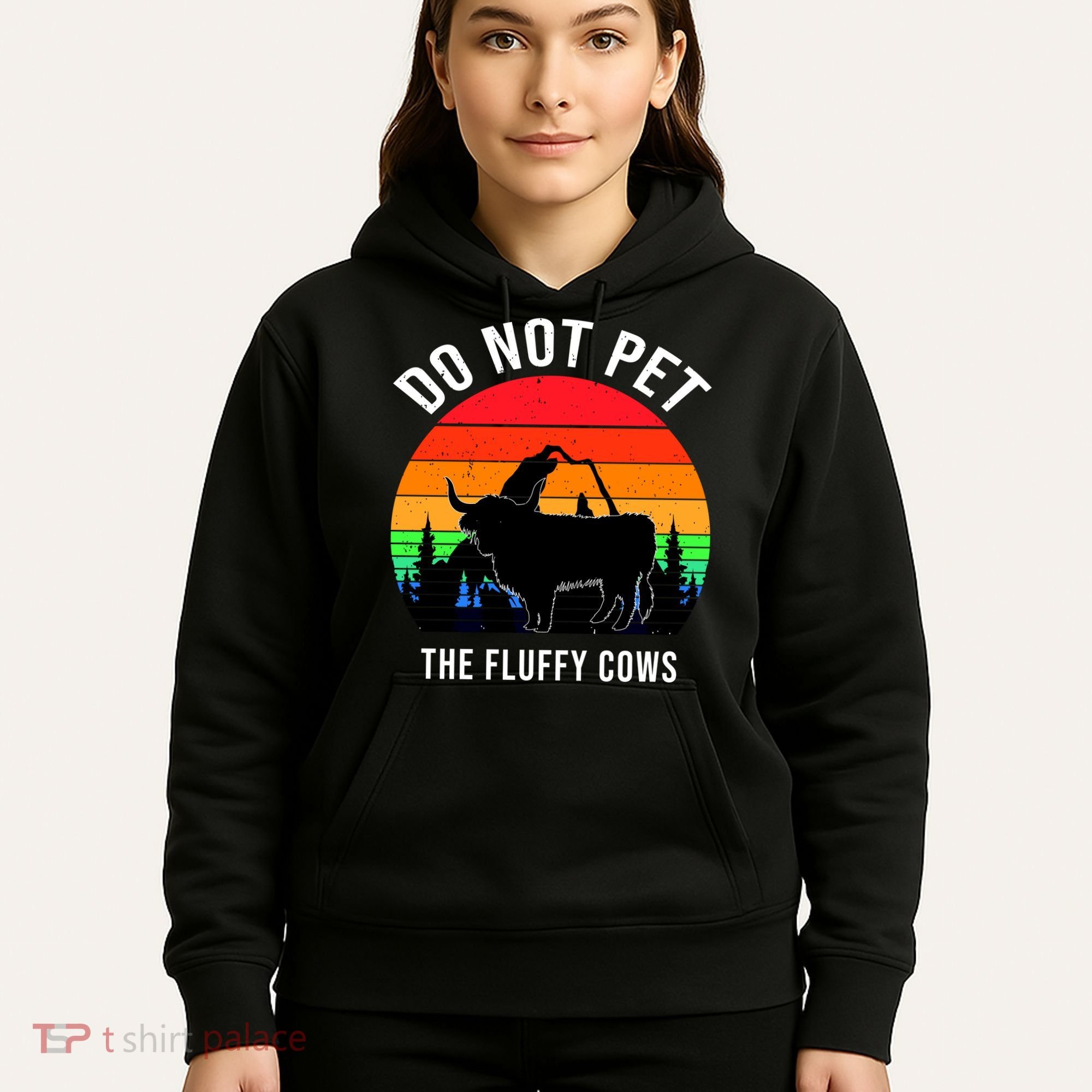 Funny Bison Do Not Pet The Fluffy Cows Hoodie