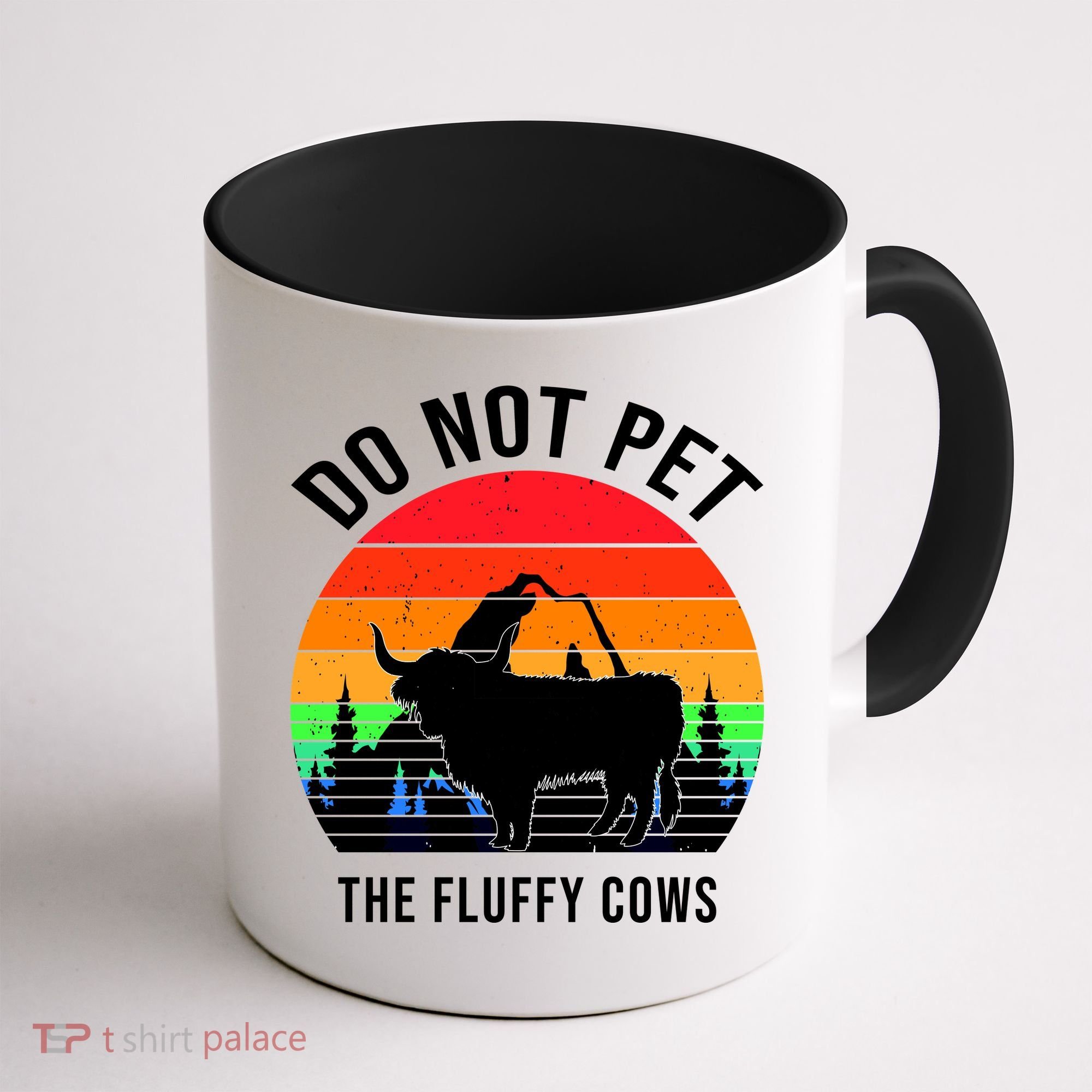Funny Bison Do Not Pet The Fluffy Cows Coffee Mug