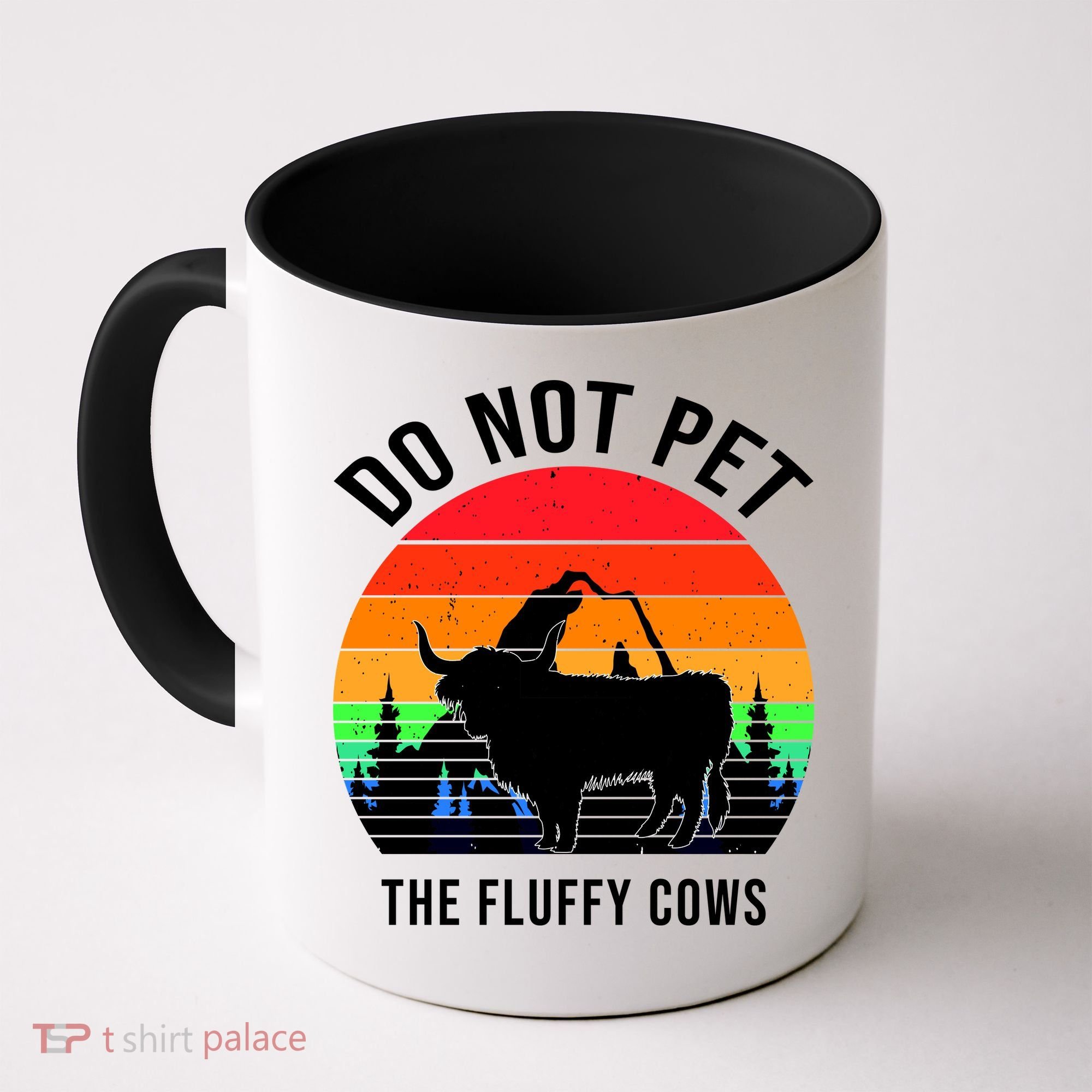 Funny Bison Do Not Pet The Fluffy Cows Coffee Mug
