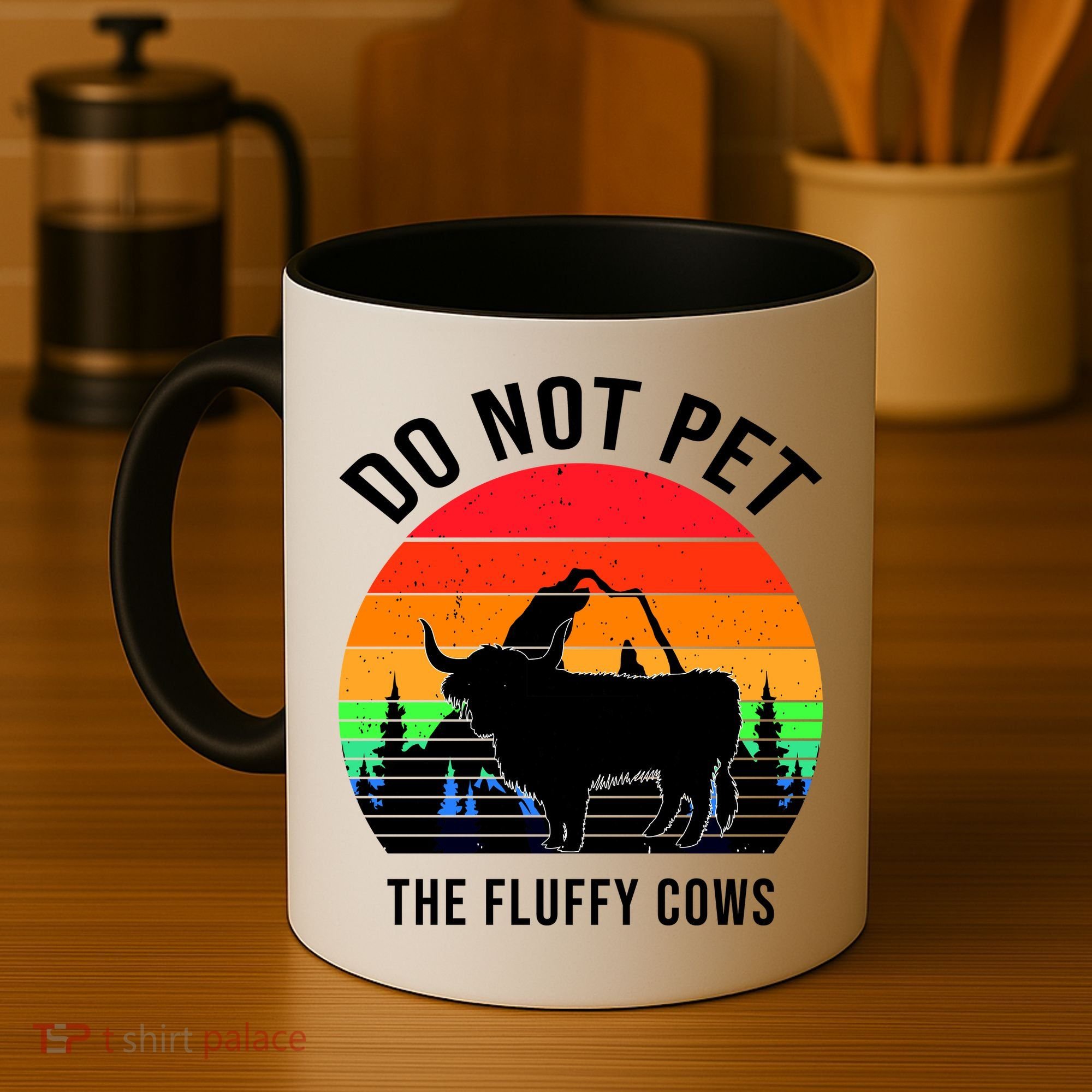 Funny Bison Do Not Pet The Fluffy Cows Coffee Mug