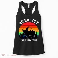 Funny Bison Do Not Pet The Fluffy Cows Women's Tank Top thumb 0