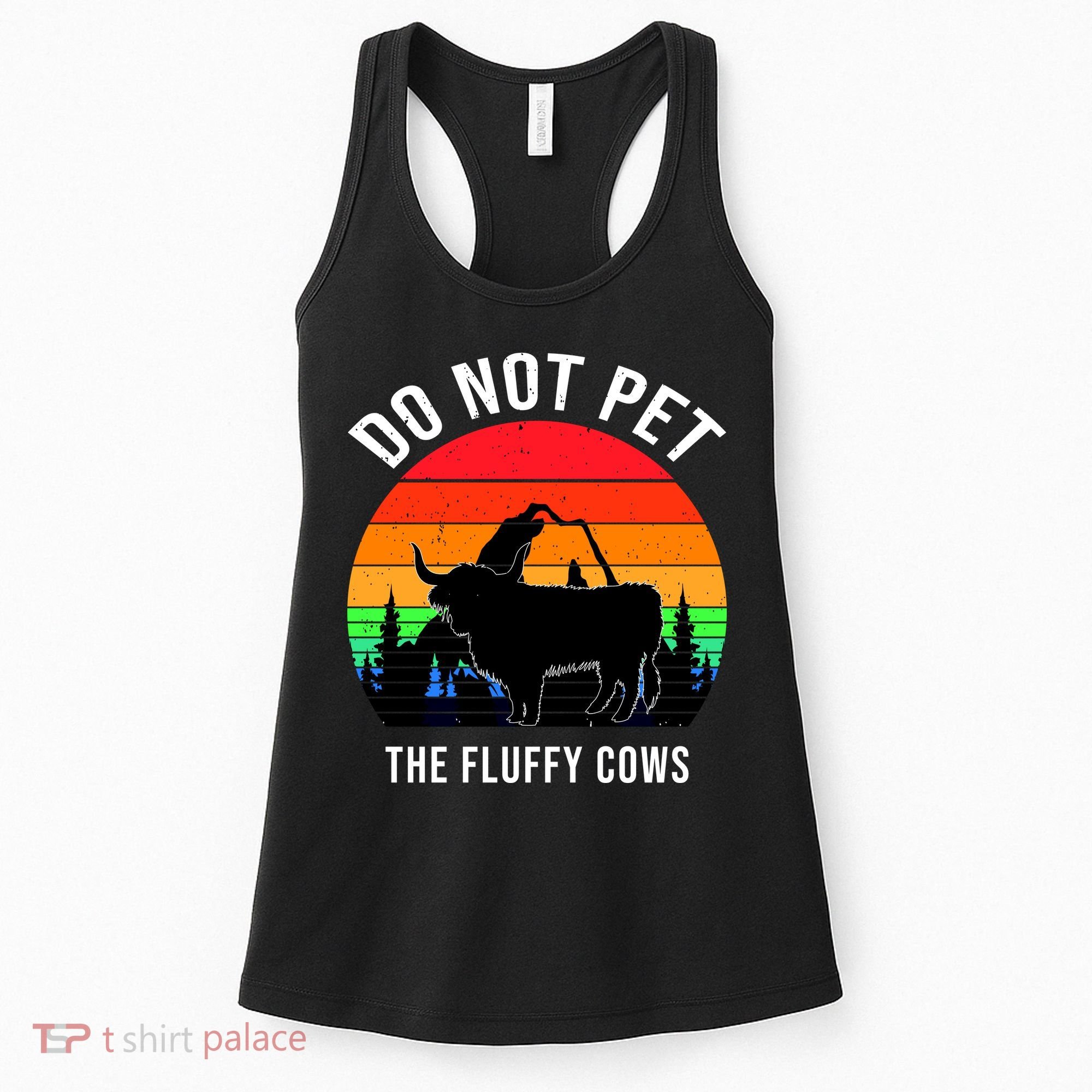 Funny Bison Do Not Pet The Fluffy Cows Women's Tank Top