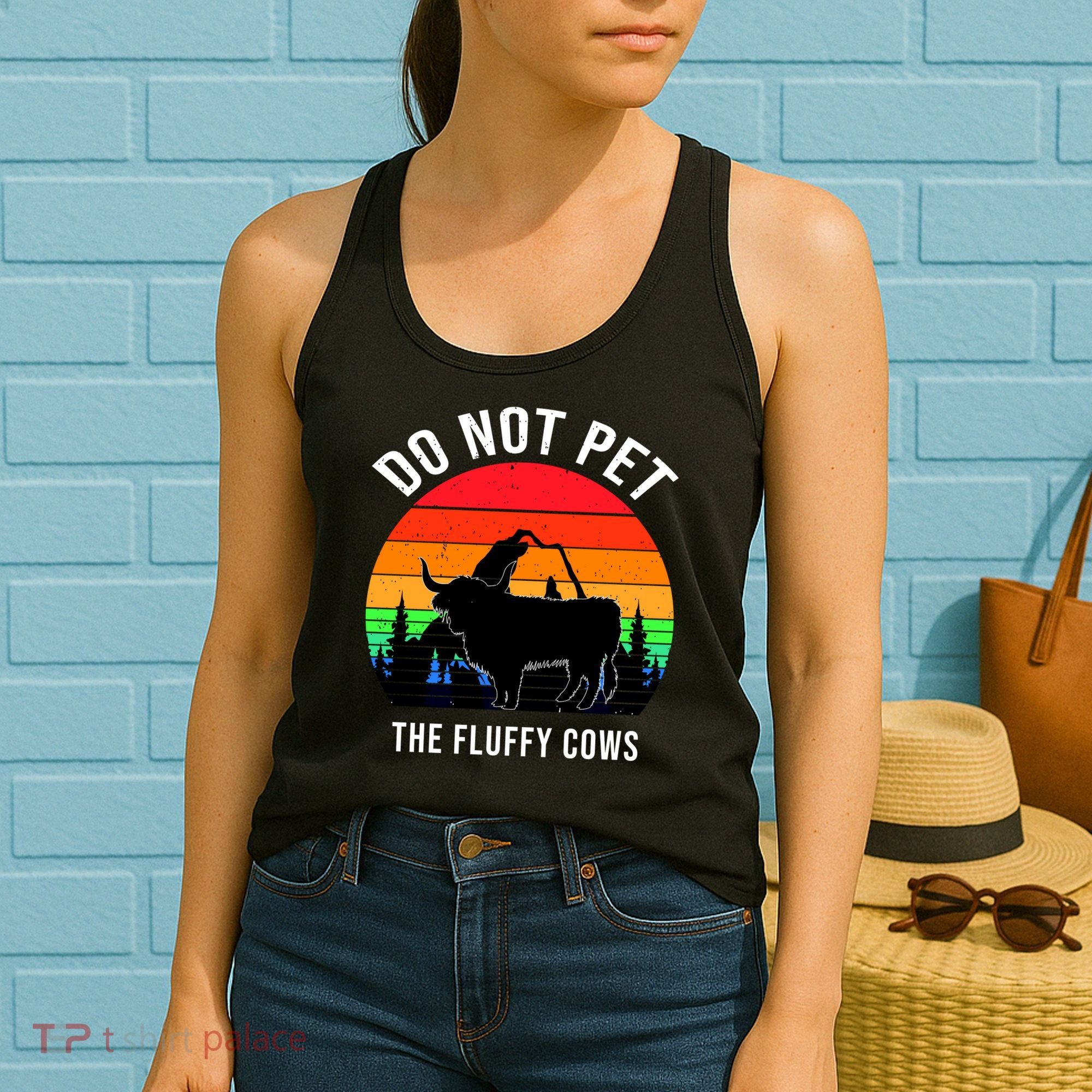 Funny Bison Do Not Pet The Fluffy Cows Women's Tank Top