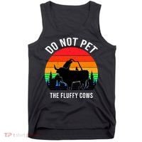 Funny Bison Do Not Pet The Fluffy Cows Tank Top thumb 0