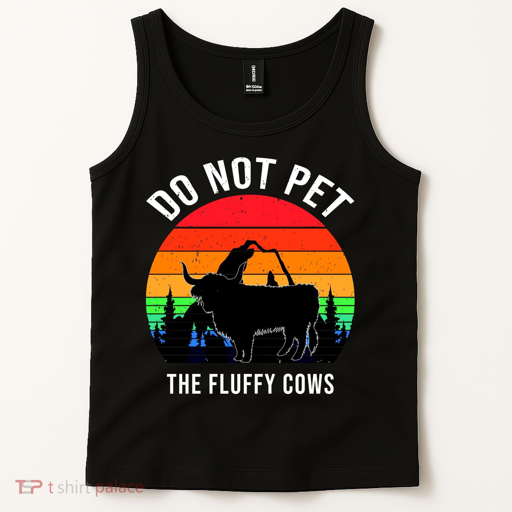 Funny Bison Do Not Pet The Fluffy Cows Tank Top