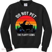 Funny Bison Do Not Pet The Fluffy Cows Kids Sweatshirt thumb 0