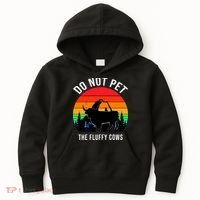 Funny Bison Do Not Pet The Fluffy Cows Kids Hoodie thumb 0