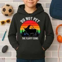 Funny Bison Do Not Pet The Fluffy Cows Kids Hoodie thumb 2