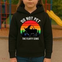 Funny Bison Do Not Pet The Fluffy Cows Kids Hoodie thumb 3