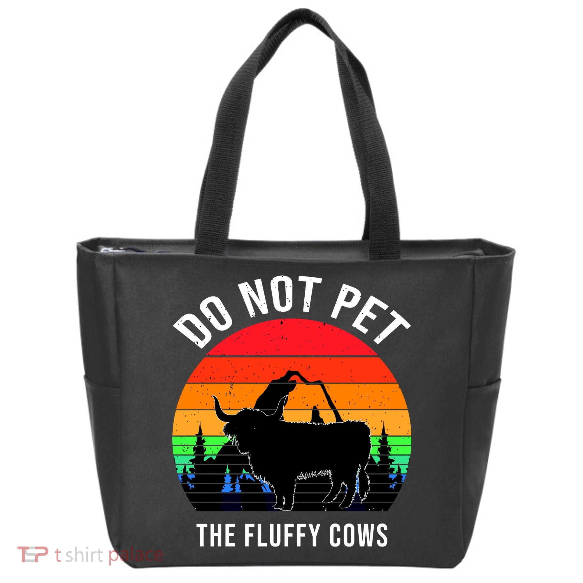 Funny Bison Do Not Pet The Fluffy Cows Tote Bag
