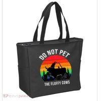 Funny Bison Do Not Pet The Fluffy Cows Tote Bag thumb 2