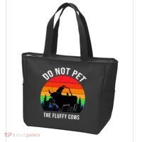 Funny Bison Do Not Pet The Fluffy Cows Tote Bag thumb 3