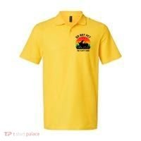 Funny Bison Do Not Pet The Fluffy Cows Polo thumb 0