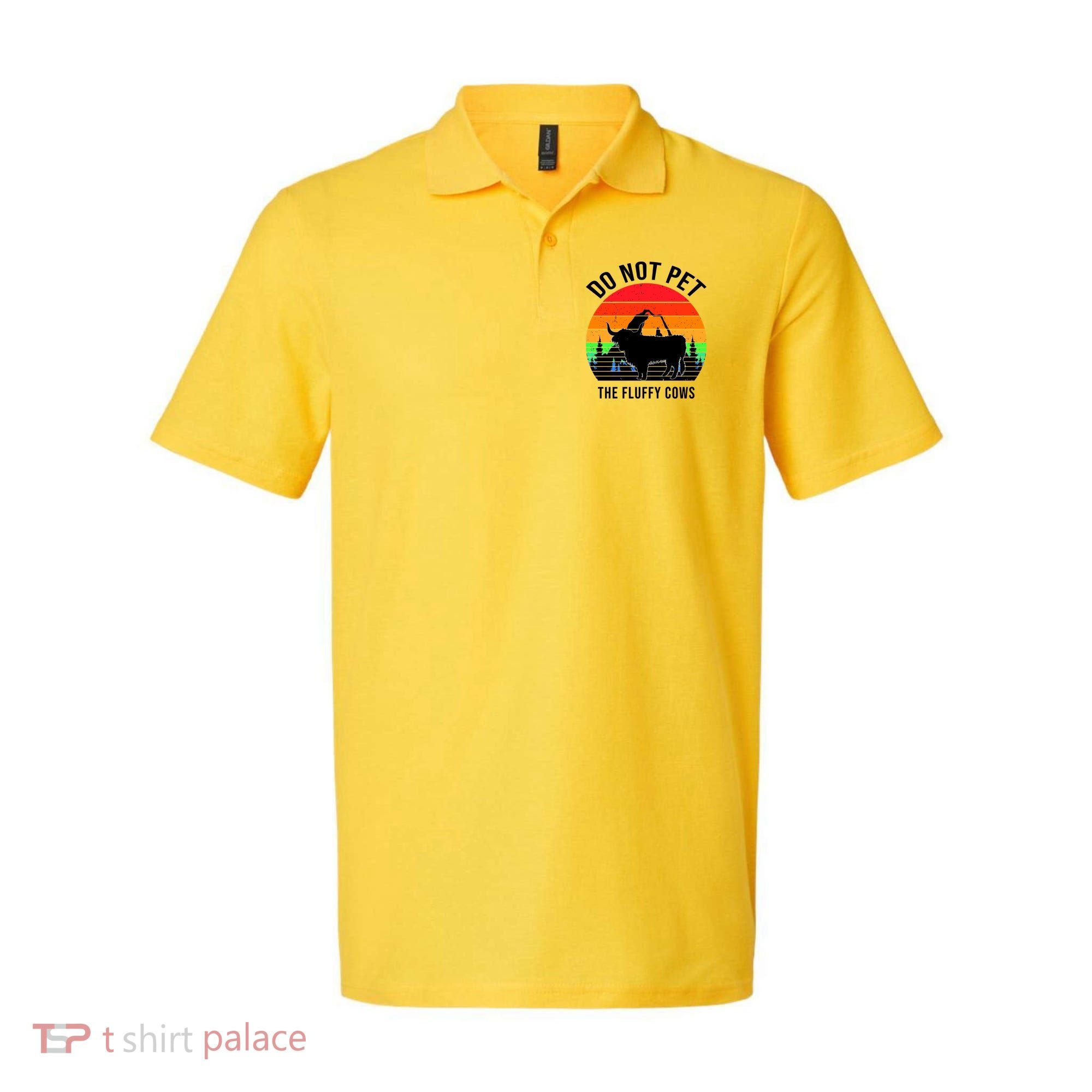 Funny Bison Do Not Pet The Fluffy Cows Polo