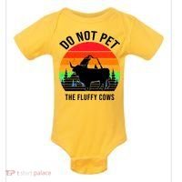 Funny Bison Do Not Pet The Fluffy Cows Baby Bodysuit thumb 0