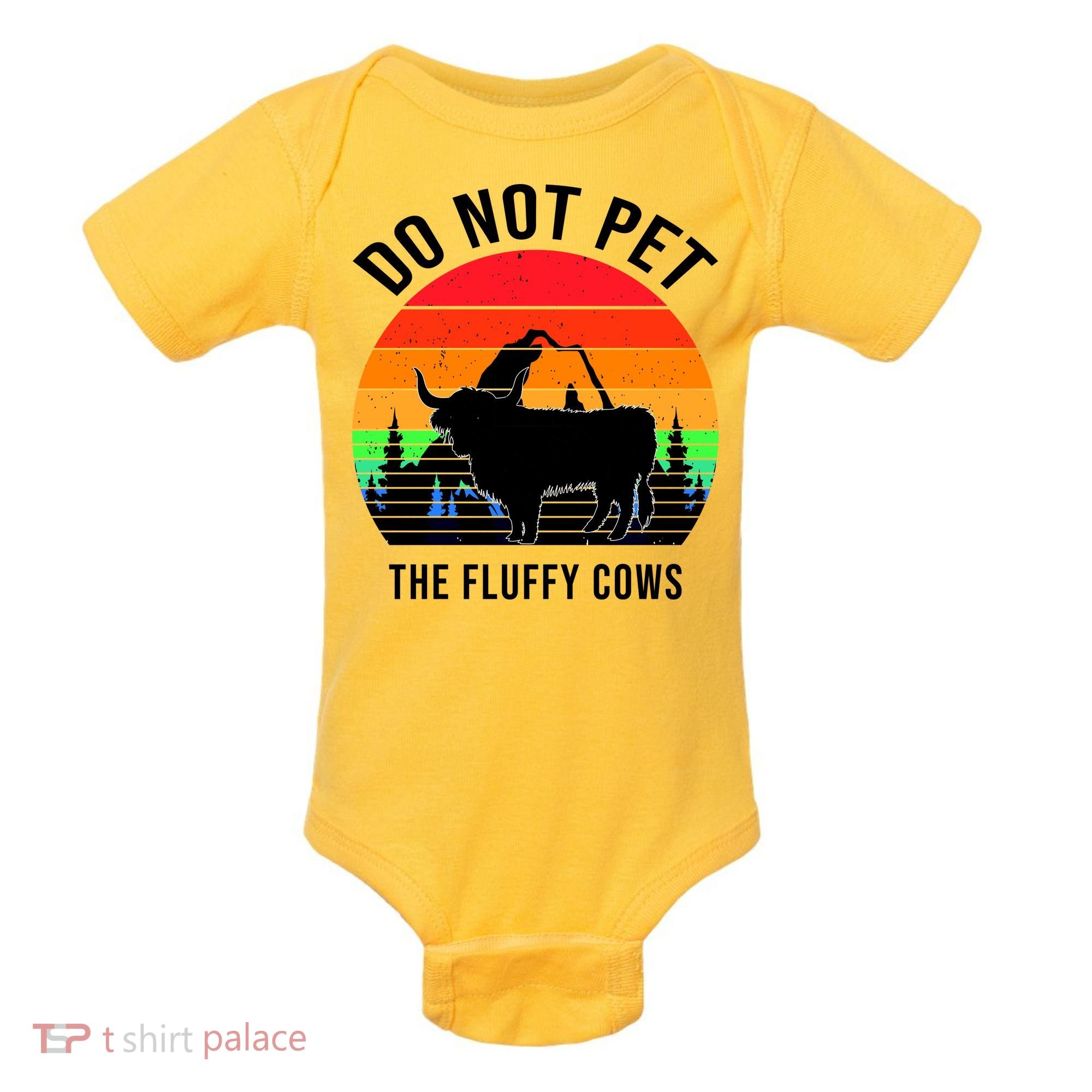 Funny Bison Do Not Pet The Fluffy Cows Baby Bodysuit