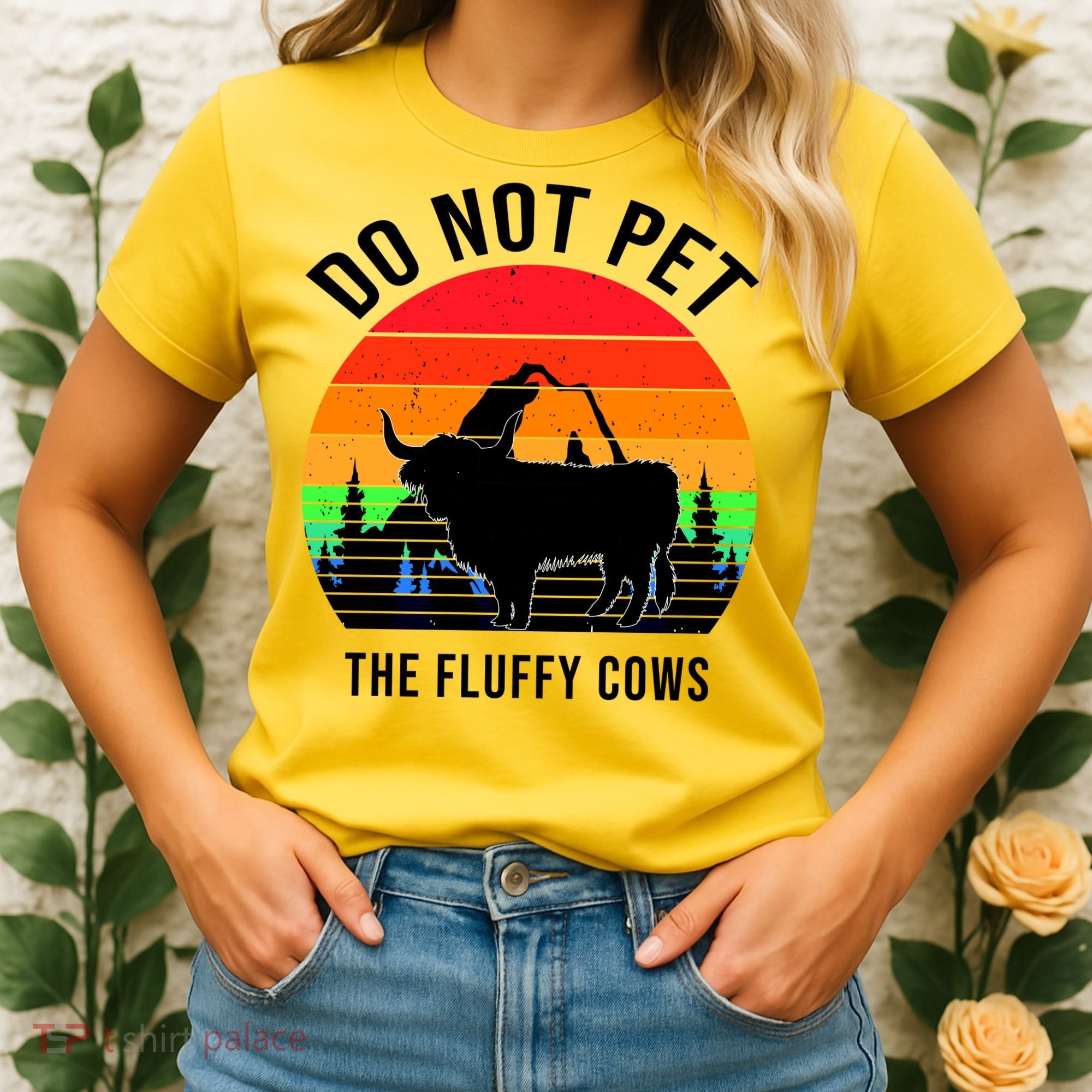 Funny Bison Do Not Pet The Fluffy Cows Women's T-Shirt