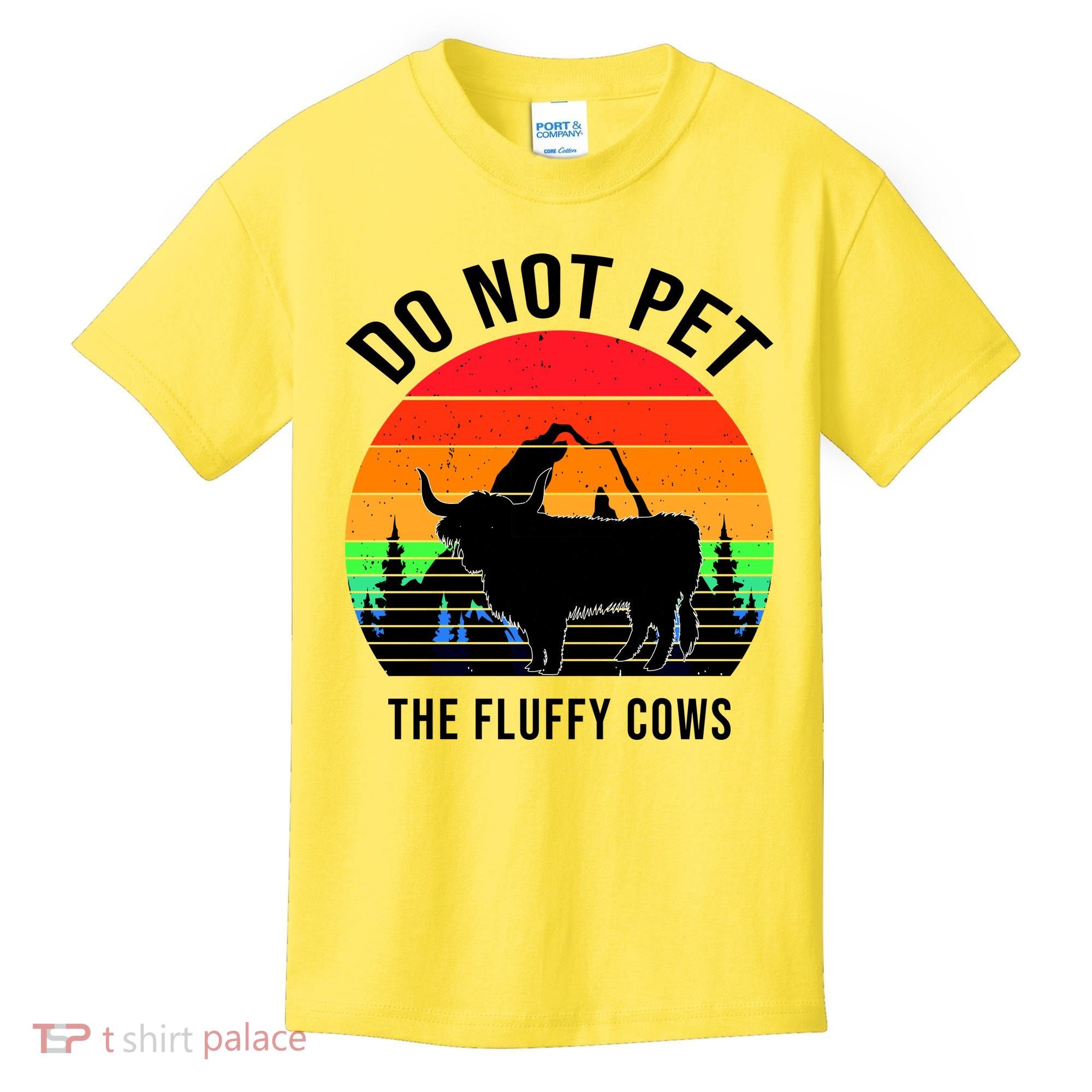 Funny Bison Do Not Pet The Fluffy Cows Kids T-Shirt