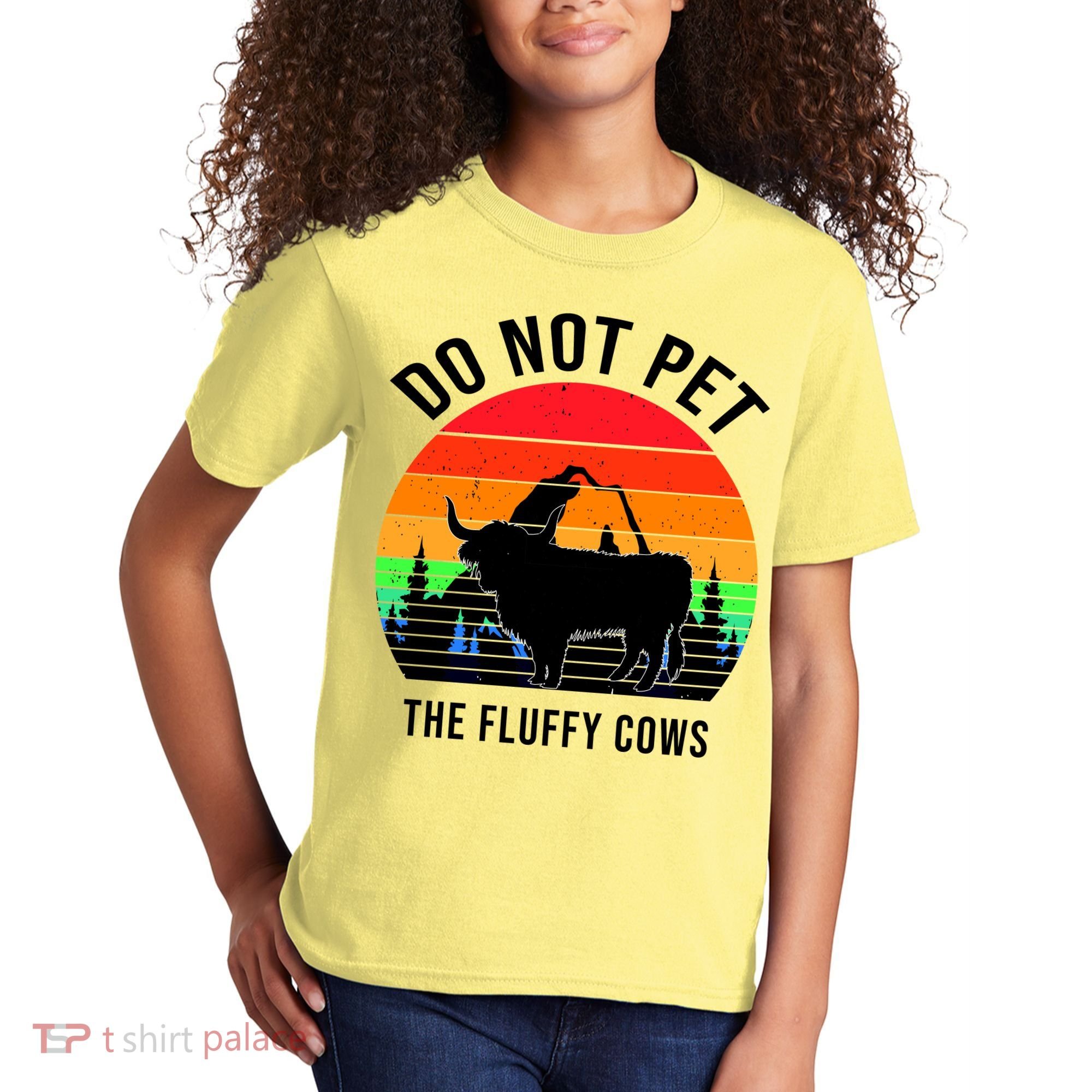 Funny Bison Do Not Pet The Fluffy Cows Kids T-Shirt