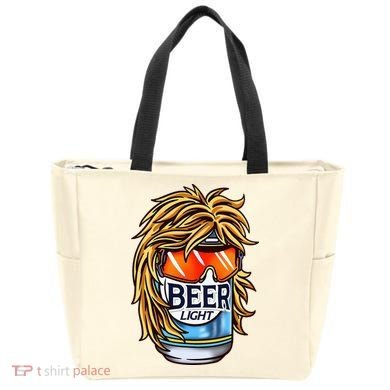 Funny Beer Drinking Funny Redneck Mullet Tote Bag