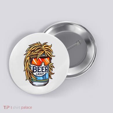 Funny Beer Drinking Funny Redneck Mullet Button