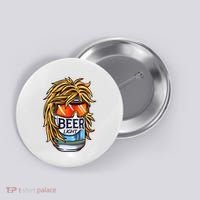Funny Beer Drinking Funny Redneck Mullet Button thumb 0