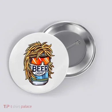 Funny Beer Drinking Funny Redneck Mullet Button