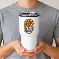 Funny Beer Drinking Funny Redneck Mullet Tumbler thumb 2