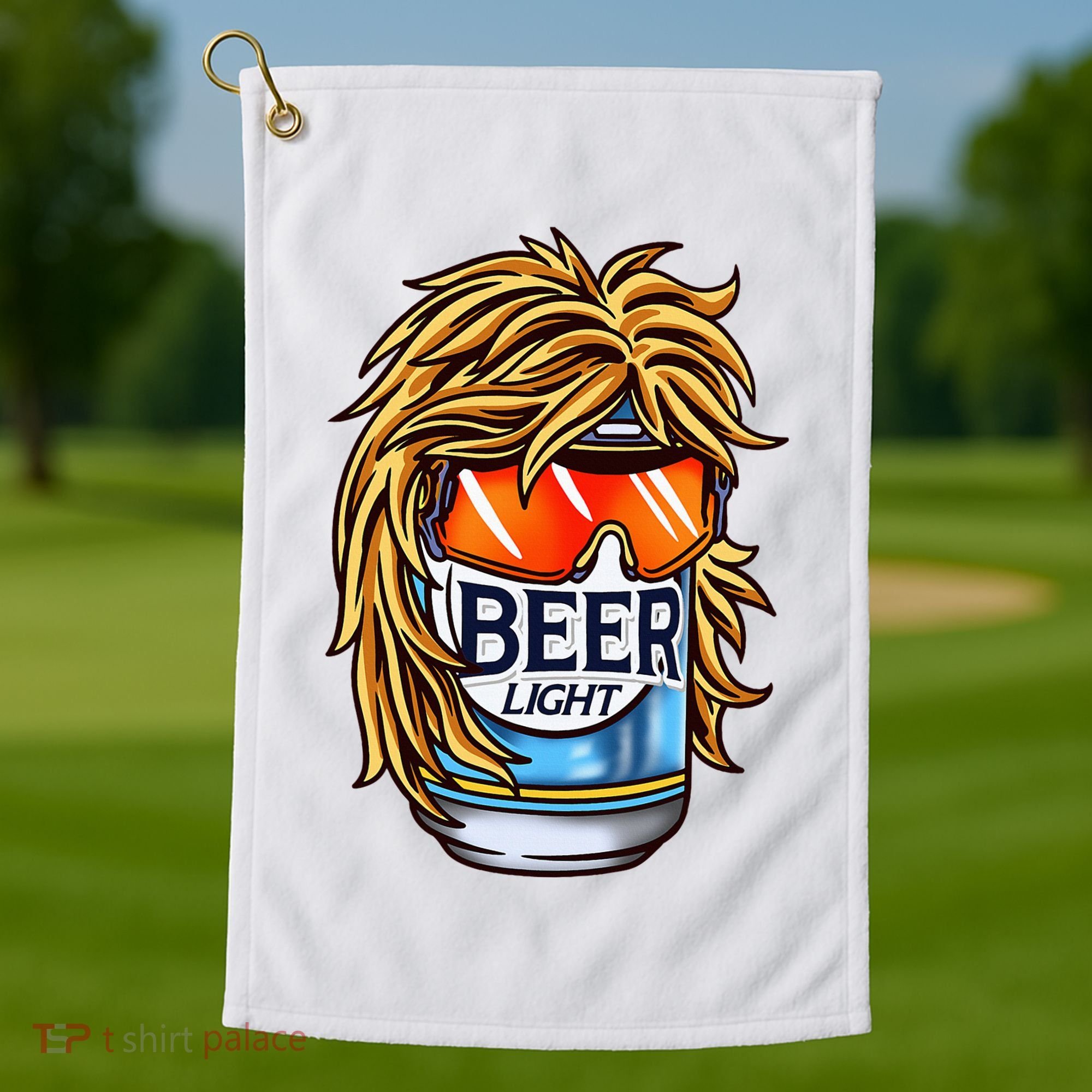 Funny Beer Drinking Funny Redneck Mullet Golf Towel