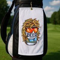 Funny Beer Drinking Funny Redneck Mullet Golf Towel thumb 2