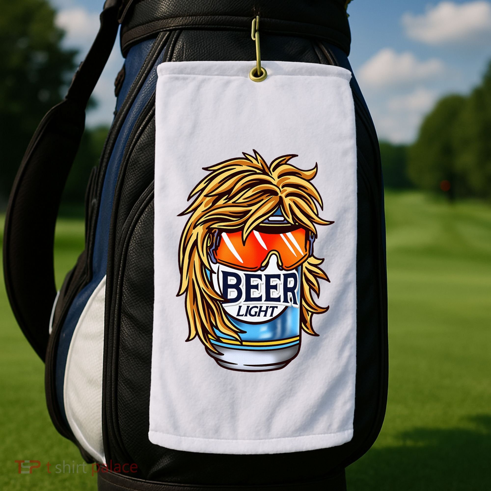 Funny Beer Drinking Funny Redneck Mullet Golf Towel