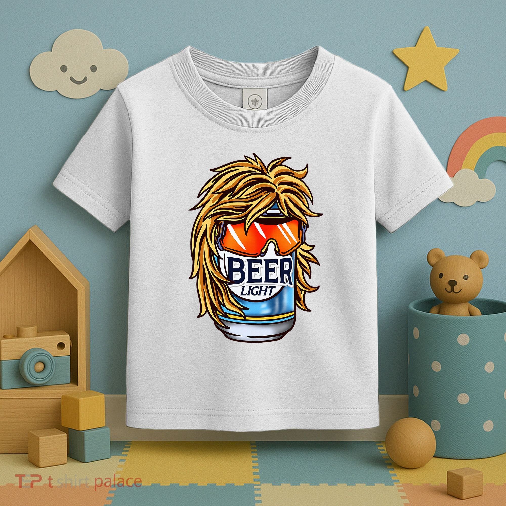 Funny Beer Drinking Funny Redneck Mullet Toddler T-Shirt