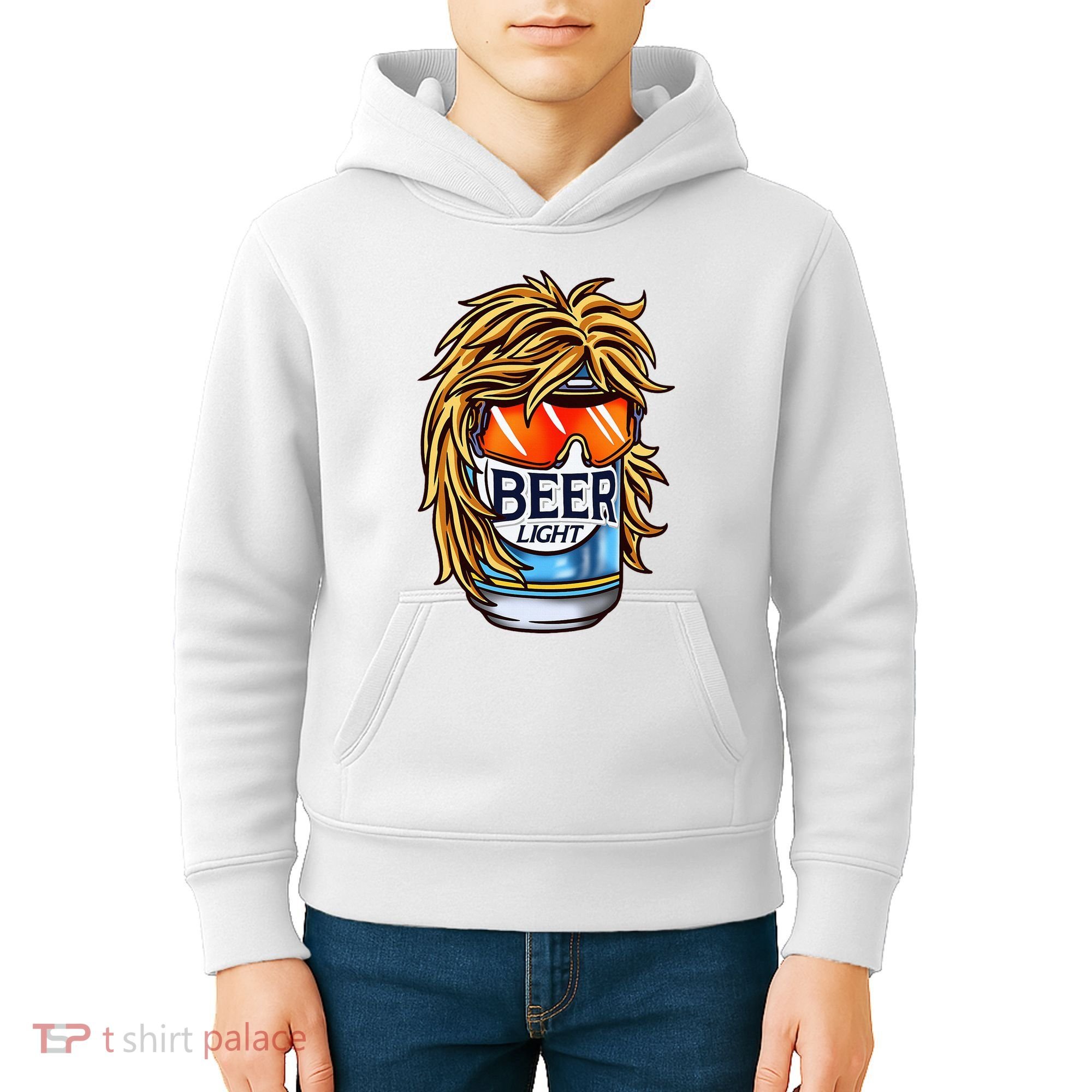 Funny Beer Drinking Funny Redneck Mullet Kids Hoodie