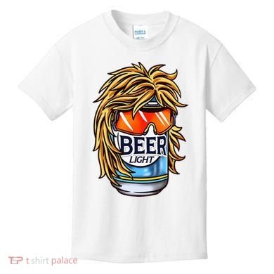 Funny Beer Drinking Funny Redneck Mullet Kids T-Shirt