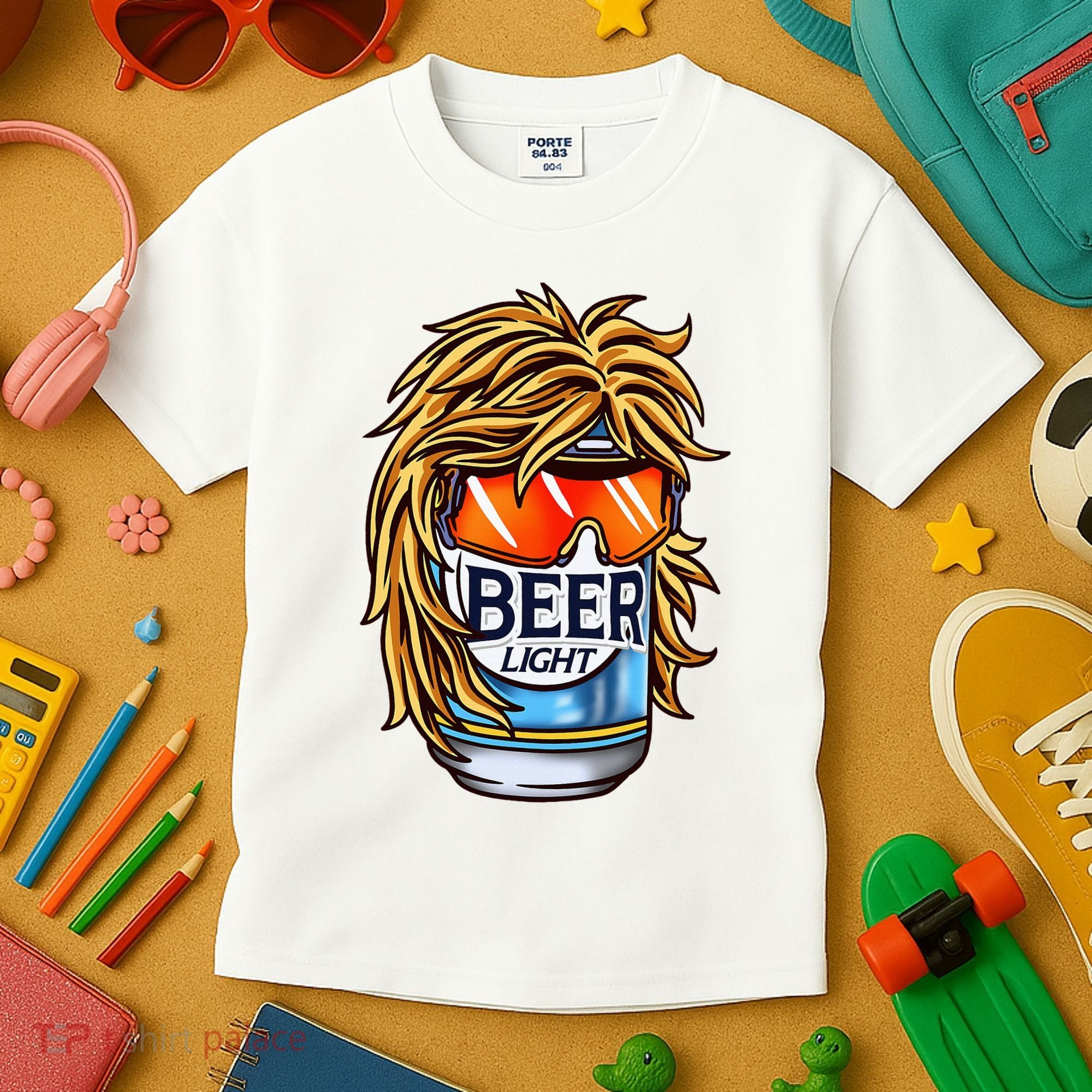 Funny Beer Drinking Funny Redneck Mullet Kids T-Shirt