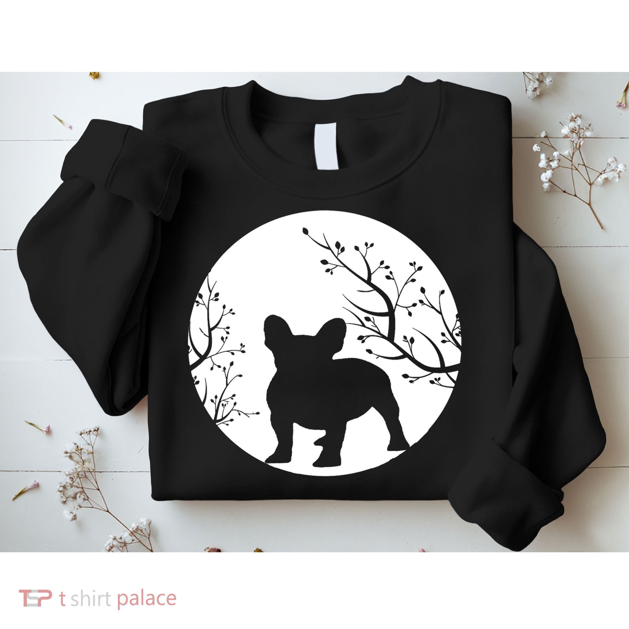 French Bulldog Dog Full Moon Howl Funny Frenchie Lover Sweatshirt