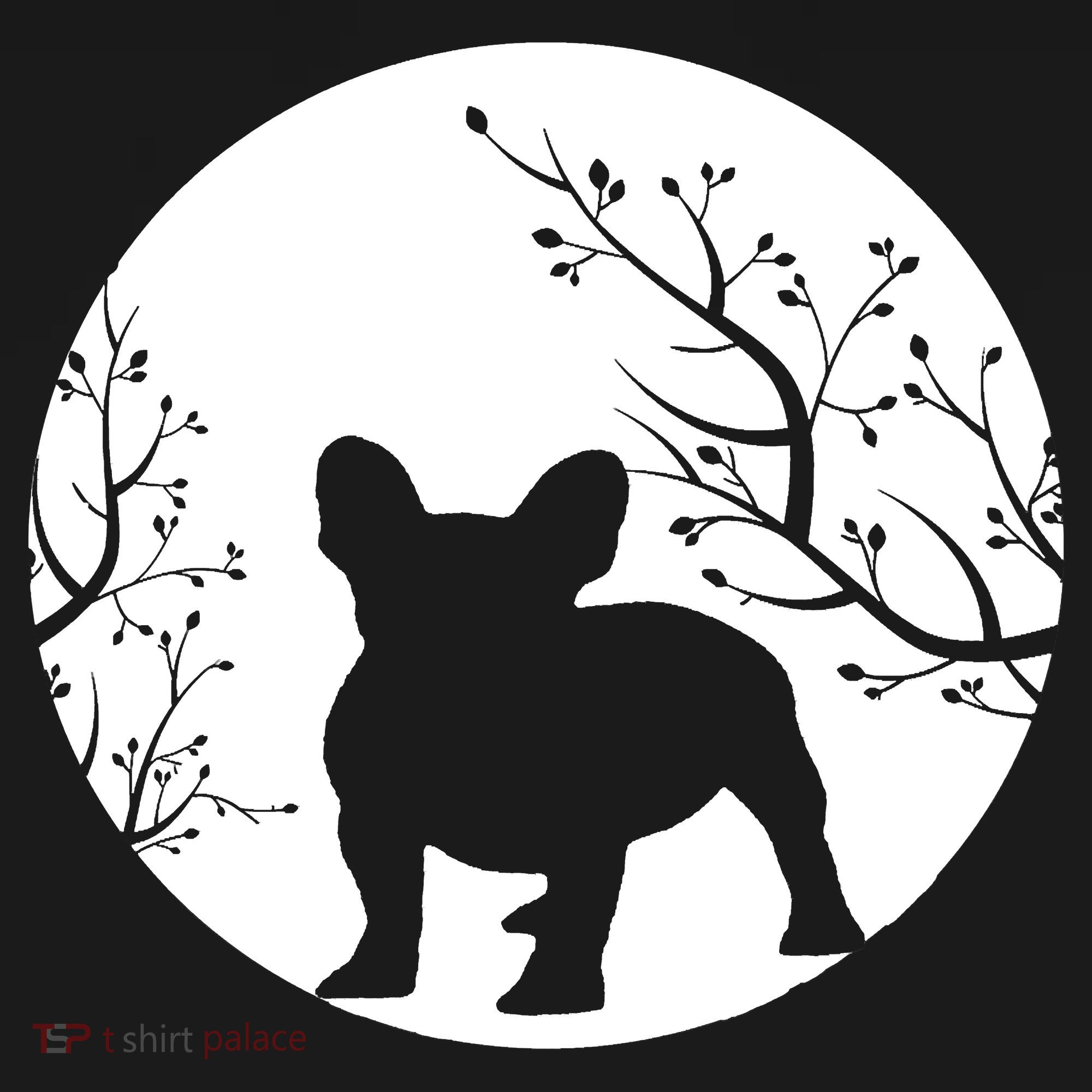 French Bulldog Dog Full Moon Howl Funny Frenchie Lover Women's Hoodie