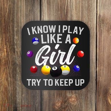 Funny Billiards Design For Women Pool Billiard Player Coaster