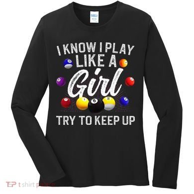 Funny Billiards Design For Women Pool Billiard Player Women's Long Sleeve Shirt