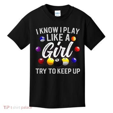 Funny Billiards Design For Women Pool Billiard Player Kids T-Shirt