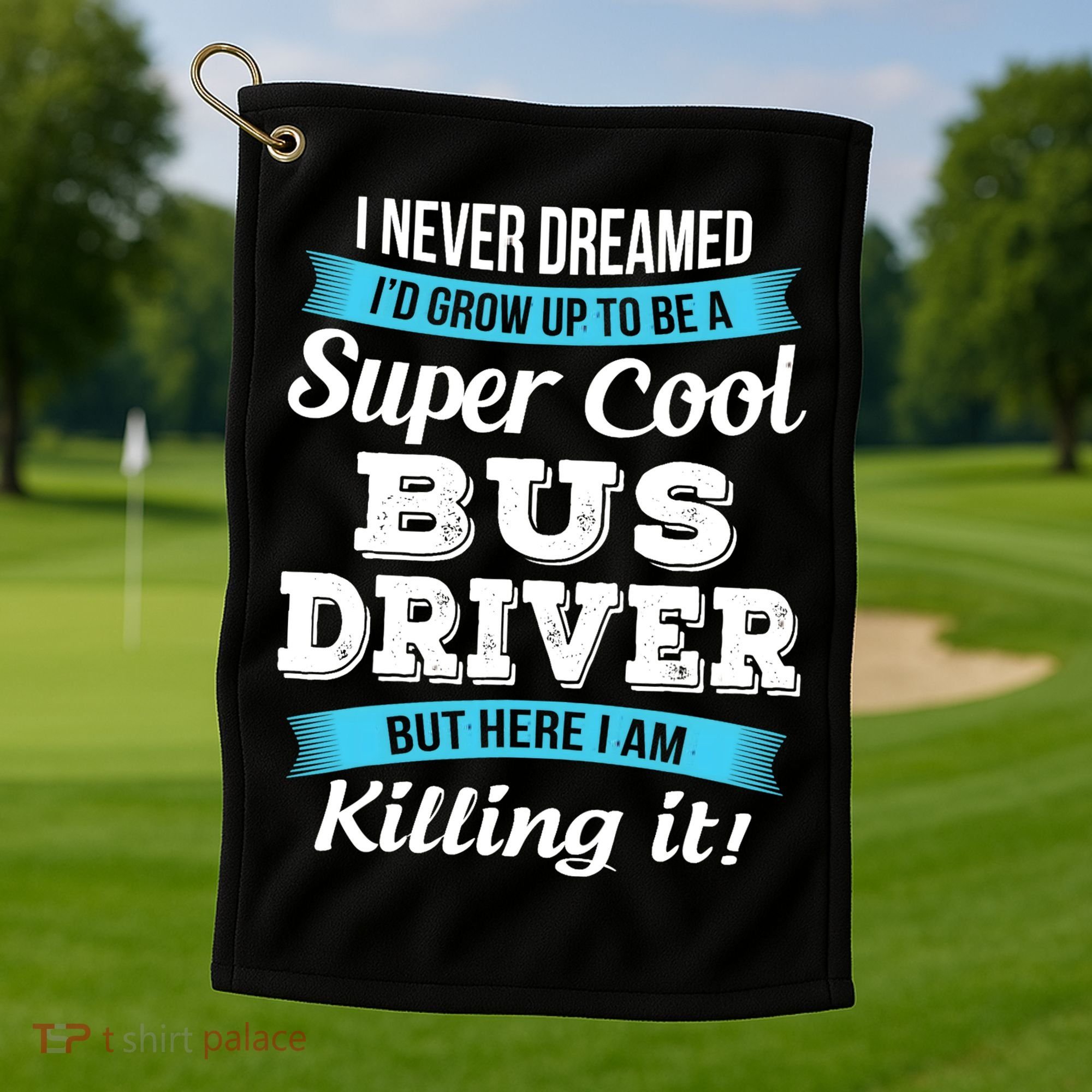 Funny Bus Driver Gift Golf Towel