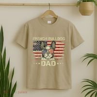 French Bulldog Dad Dog Lovers American Flag 4th Of July T-Shirt thumb 2