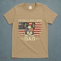 French Bulldog Dad Dog Lovers American Flag 4th Of July T-Shirt thumb 5